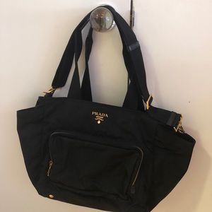 Prada nylon vela diaper bag.